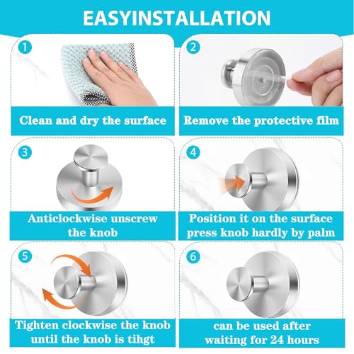 Heavy-Duty Suction Cup Hooks for Bathroom - No Drill, 2-Pack