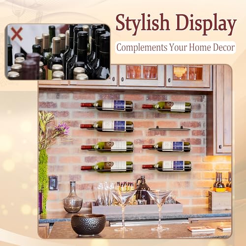 Wall Mounted Wine Rack – 2 Individual Bottle Holders for Home Bar Decor