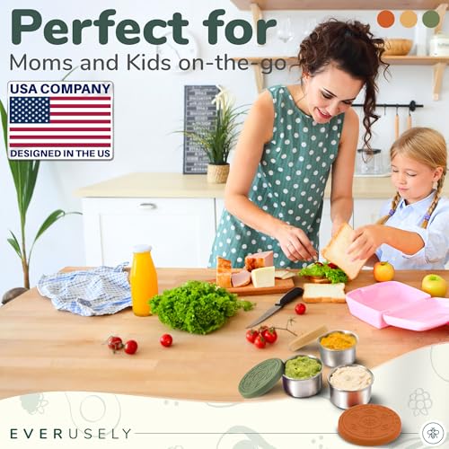 Muted Salad Dressing Containers - 3 Pack, 1.7 oz Stainless Steel