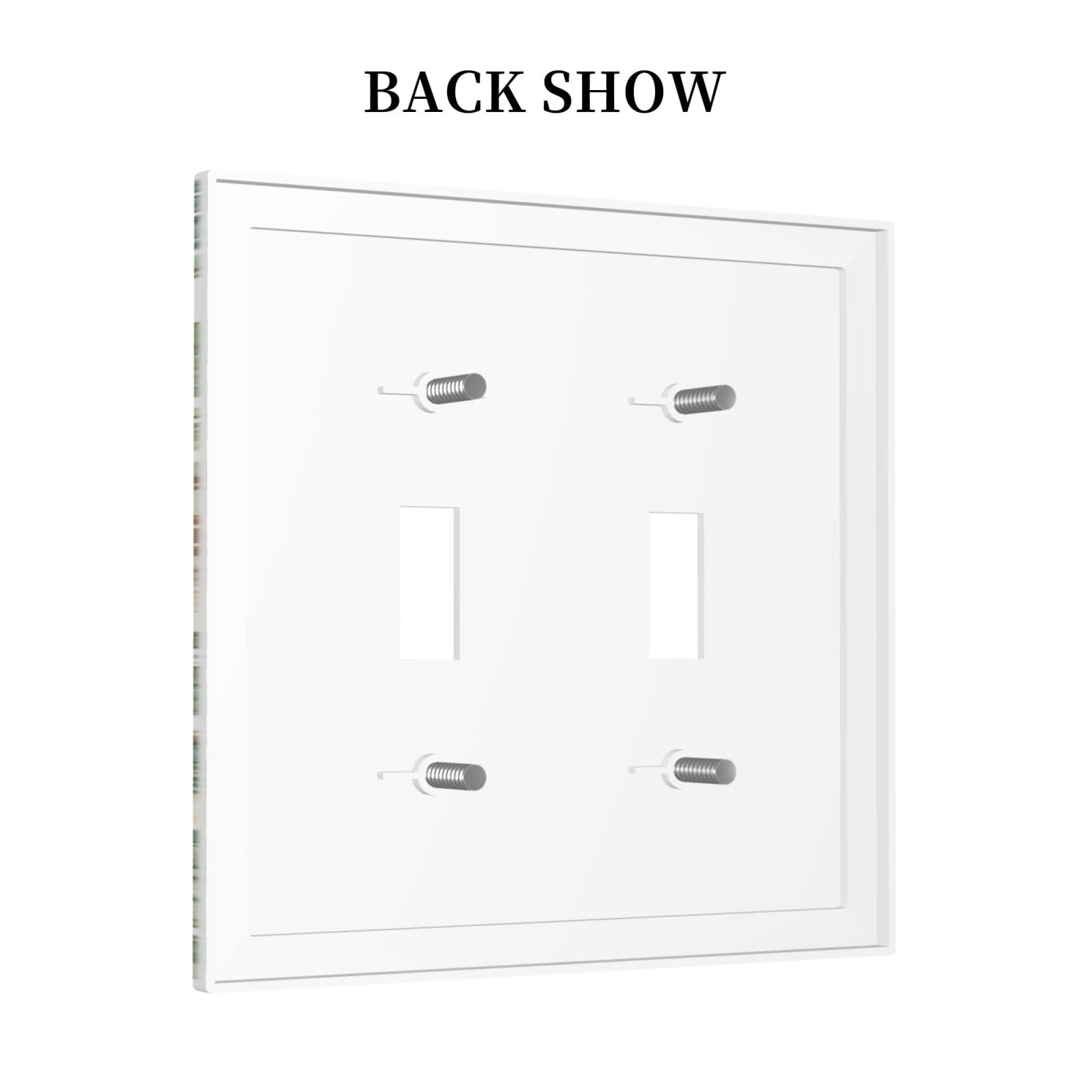 Ihsourgnitnem Decorative Switch Plates Tropical Leves And Safari Animals 2 Gang Double Toggle Outlet Light Switch Cover Wall Plate Electrical Faceplate For Nursery Kids Room Decor
