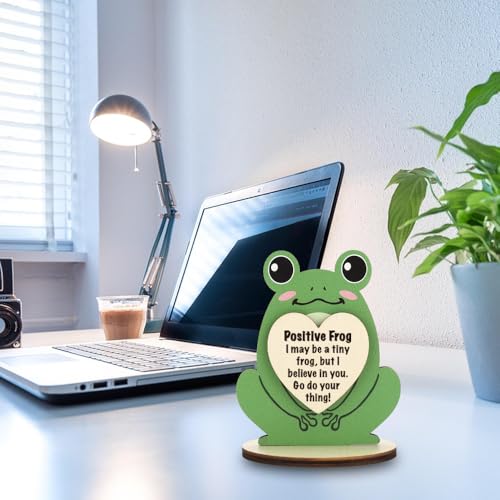 Inspirational Frog Desk Plaque - 'I Believe in You' Motivational Gift