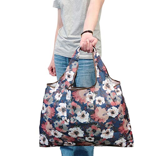 Large Foldable Nylon Tote Bag - Reusable Grocery Shopping Bag