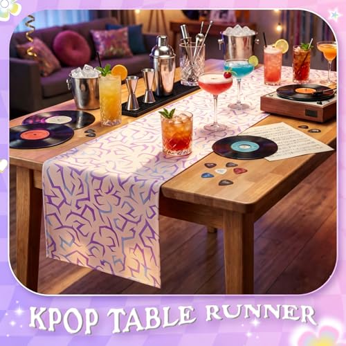 Kpop Party Table Runner 12 x 72 Inch Pink Lightning Table Decor