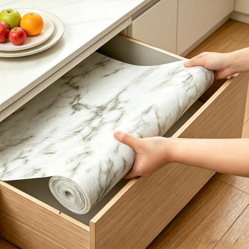 Niviy Non-Adhesive Marble Shelf & Drawer Liner - 12in x 10FT