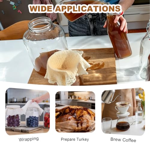 6-Pack Unbleached Cheese Cloths 20x20 Inches Reusable for Cooking & Straining