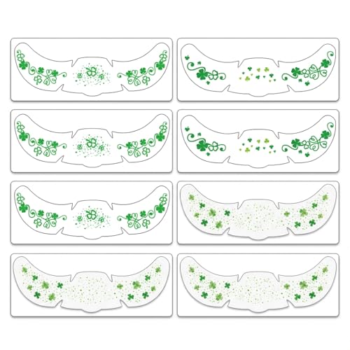 St. Patrick's Day Glitter Temporary Tattoos Shamrock Face Stickers