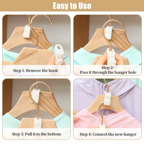 50 Pcs Hanger Connector Hooks - Space-Saving Clothes Organizer