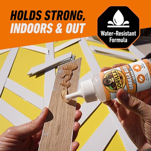 Gorilla Clear Glue, All Purpose Polyurethane, 3.75 oz Bottle, 2-Pack