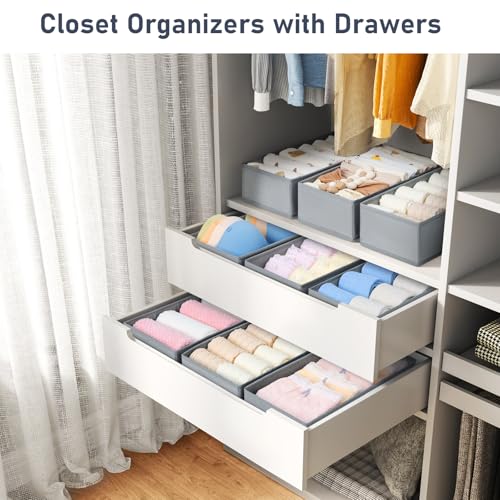 DIMJ Drawer Organizer Set of 3 - Grey Underwear & Clothing Storage