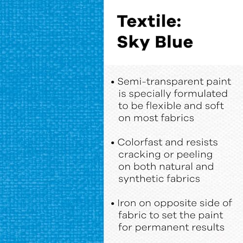 Jacquard Sky Blue Permanent Fabric Paint - 8 Oz for Clothes & Upholstery