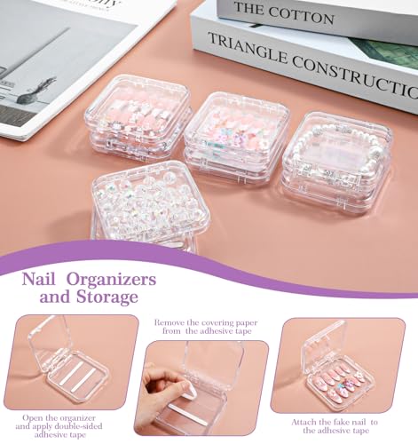 8-Piece Press On Nail Storage Boxes with Adhesive Tape