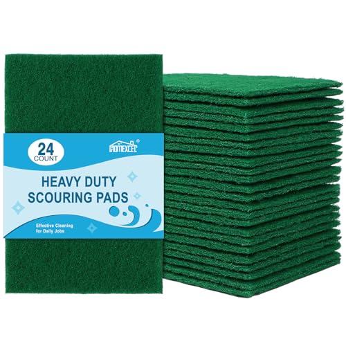 HOMEXCEL Heavy Duty Scouring Pads - 24 Pack Green Scrubbers