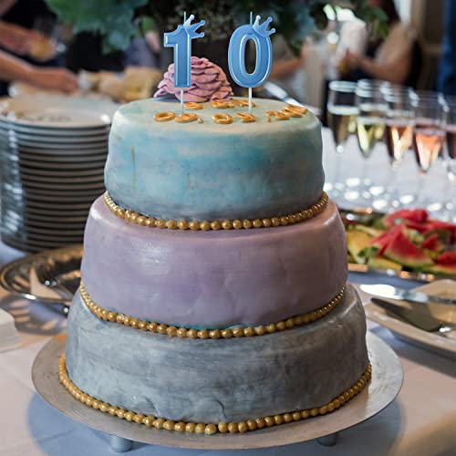 BOXOB 3 Inch Blue Number 1 Birthday Candle with Crown Cake Topper