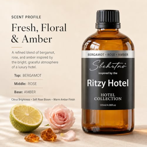 Sbehrtno Hotel Collection Diffuser Oil 0.34 Fl Oz Coastal Hotel-Inspired Fragrance for Waterless Diffusers