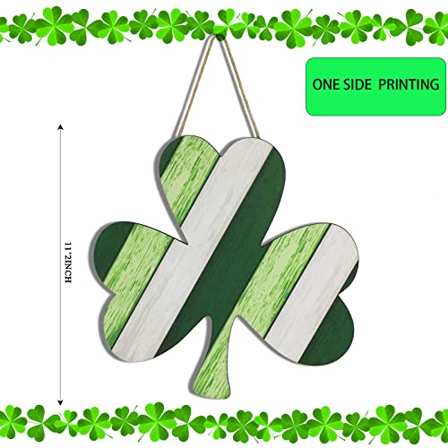 St Patrick's Day Shamrock Wooden Hanging Sign - 11.2 Inch Decor