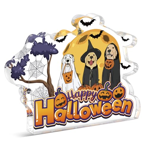 Halloween Dog Mom Acrylic Block Decor & Spooky Sign for Dog Lovers