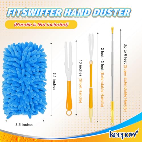 KEEPOW 4-Pack Microfiber Duster Refills for Swiffer – Washable & Reusable