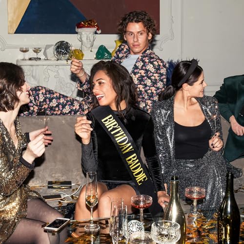 Birthday Baddie Sash for Women - Adjustable Black Party Sash