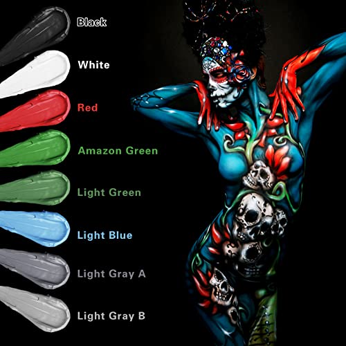 Mysense Clown White Face & Body Paint, Water-Activated Makeup, 20g