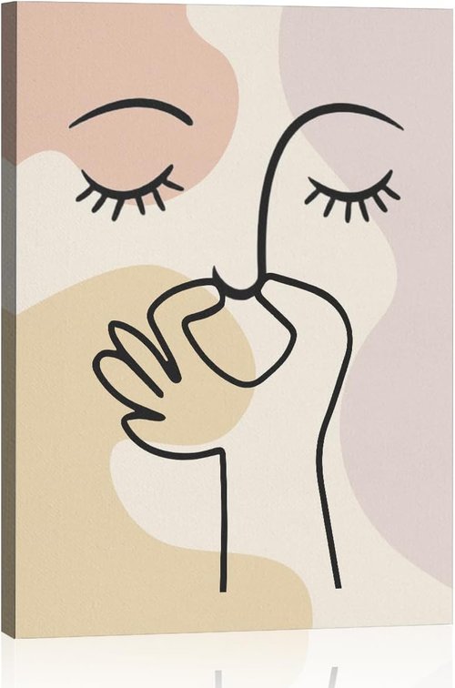 Funny Boho Wall Art by [Brand Name] - Humorous Bathroom Decor Canvas | Abstract Minimalist Design, 11.4"x15"