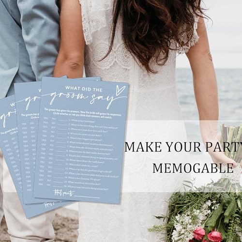 Bridal Shower Game Cards - What Did the Groom Say 25 Pack 5x7