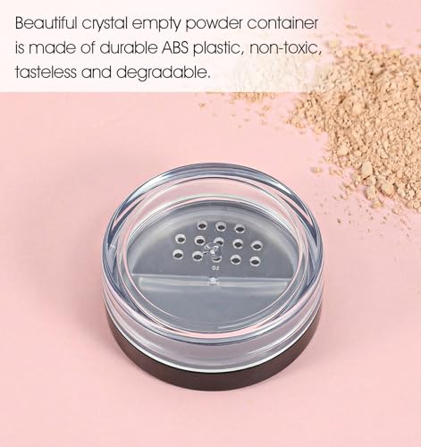 Thrymme 2 Pcs Loose Powder Container 10ml Refillable Travel Makeup Compact