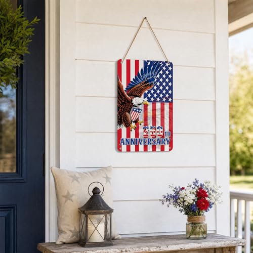 4th of July Patriotic Door Hanger - 250th Anniversary Tin Sign