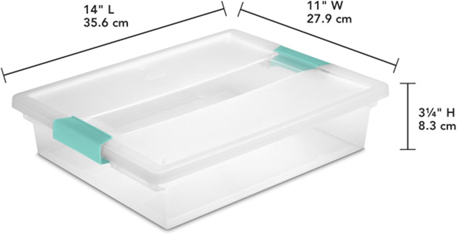 Sterilite 24-Pack Clip Box | Stackable Clear Plastic Storage Bins with Latching Lids - Ideal for Arts, Crafts & Office Organization