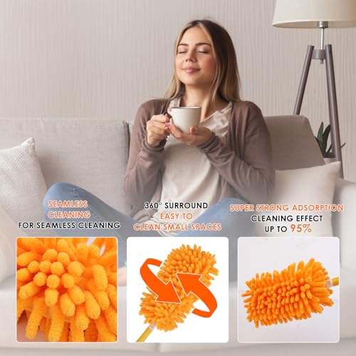 REDONES Reusable Duster Refills for Swiffer - 4 Pack Microfiber