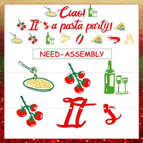 Pasta Party Decorations - Italian Theme Banner and Garland Set
