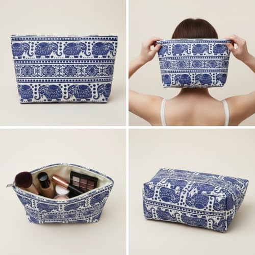 COARA Elephant Travel Makeup Bag - Cute Cosmetic Pouch & Organizer