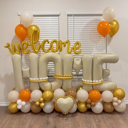 Beige HOME Letter Balloon Set - 40 Inch Foil Party Decor