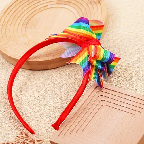 Doneace Pride Day Rainbow Bow Hairband Colorful Butterfly Hair Accessories