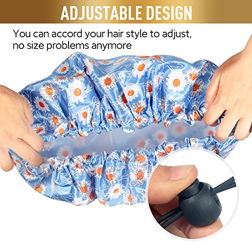 Fishent Oversized Waterproof Shower Cap for Long Hair with PEVA Lining