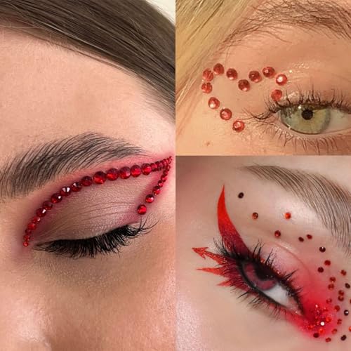 3D Spider Web Face Gems & Rhinestone Stickers for Halloween Makeup