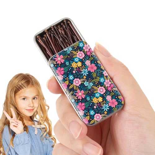Mini Bobby Pins 50 Pack 1.38 Inch Metal Hair Clips for Women and Girls