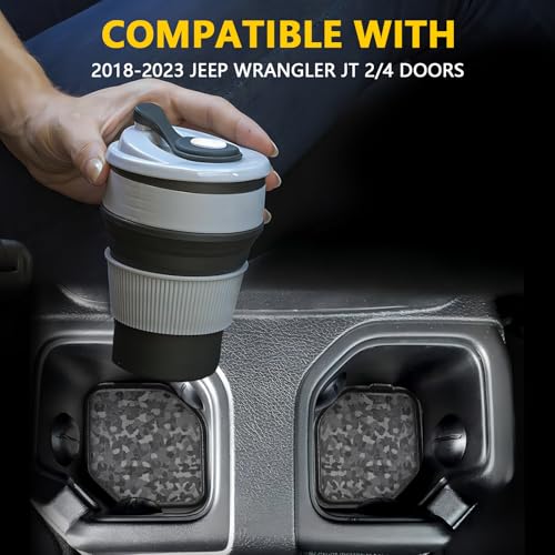 Jeep Gladiator JT Rear Seat Cup Holder Coasters (1 Pair, 2020-2023)