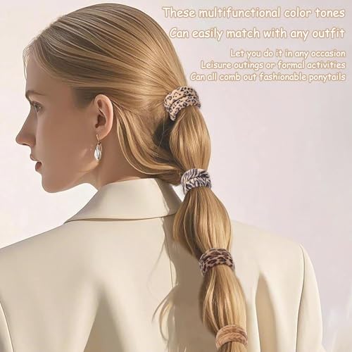 ZQTSANKESL Leopard Print Hair Headbands Elastic Fabric Hair Ties Set