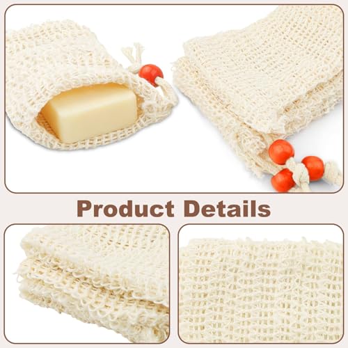 Sisal Soap Saver Bag 4Pcs - Natural Exfoliating Soap Pouch