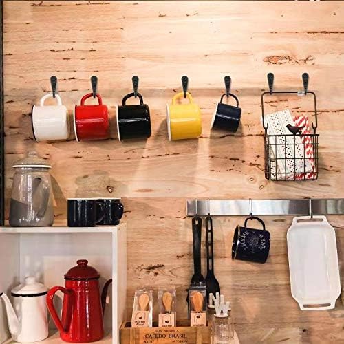 ZAYBOD Wall Mounted Coat Hooks - 15 Pcs Black Hanger Set with 30 Screws for Hats, Towels & Bags
