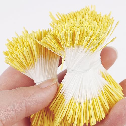 400PCS Yellow Double-Headed Flower Stamens for DIY Crafts