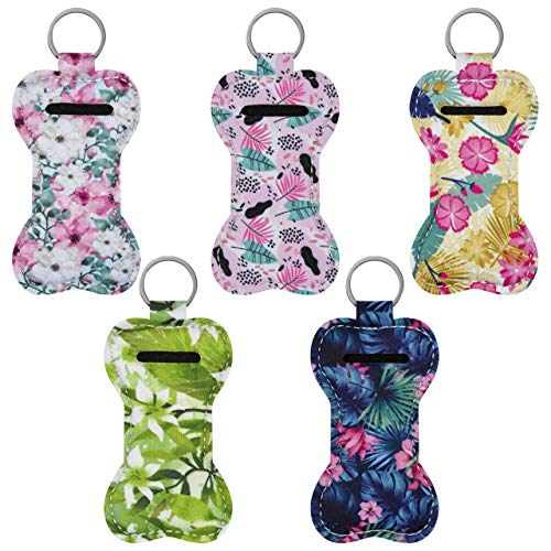 Neoprene Chapstick Lipstick Keychain Holder 5-Pack Lip Balm Pouch