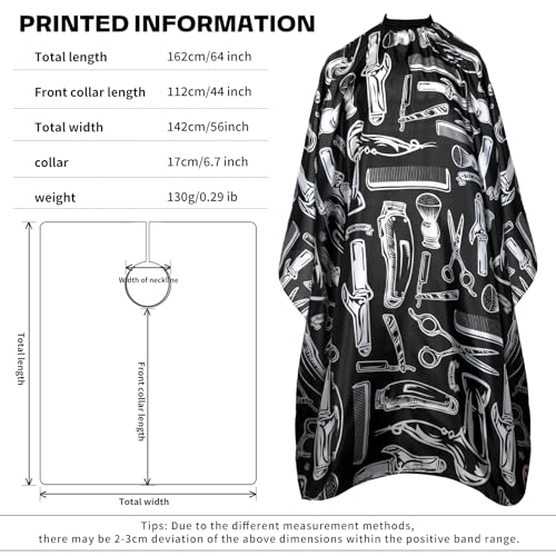 Professional Barber Cape 64x56 Inch Waterproof Hair Cutting Cape