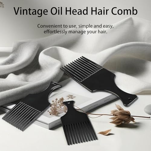 Kootinn 3pcs Wide-Tooth Hair Comb Set - Plastic Afro Pick & Styling Brush