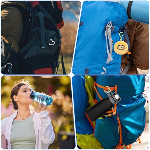 6 Pcs Heart Carabiner, Small Carabiner Keychain Clip, Cute Heart Shaped Carabiner, Key Ring for Camping Accessories, Backpack Water Bottle Zinc Alloy Accessory (Gold, Silver, Black)