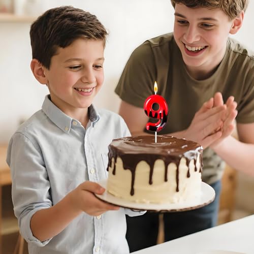 Horror Dripping Blood Number Cake Candle - 9th Birthday Decoration