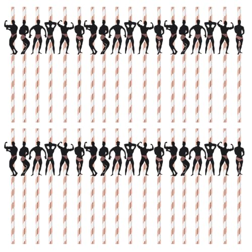 36 Pcs Funny Male Dancer Bachelorette Party Straws