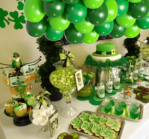 50pcs Green Balloons - 12 Inch Dark Green & Lime Latex for Party