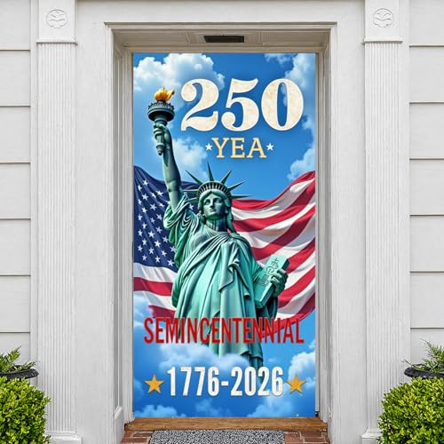 American 250th Anniversary Door Cover - Statue of Liberty Design