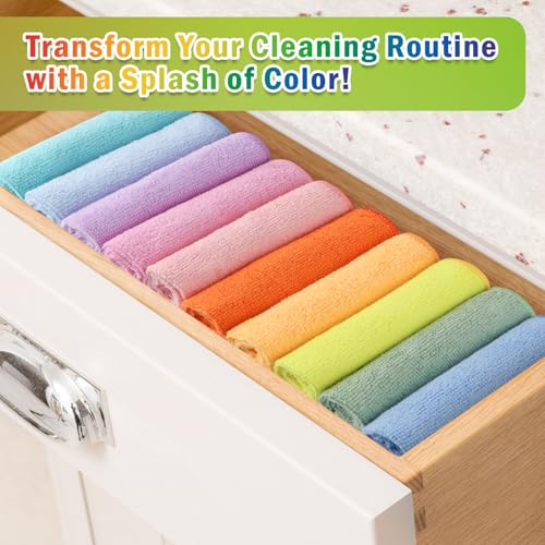 AIDEA Microfiber Cleaning Cloths - 20 Pack, Lint-Free, 11.5"x11.5"